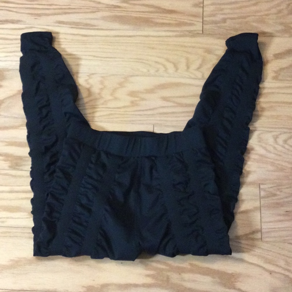 L Skinnify Black Resistance Band Ruched Stretch Leggings